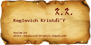 Keglevich Kristóf névjegykártya